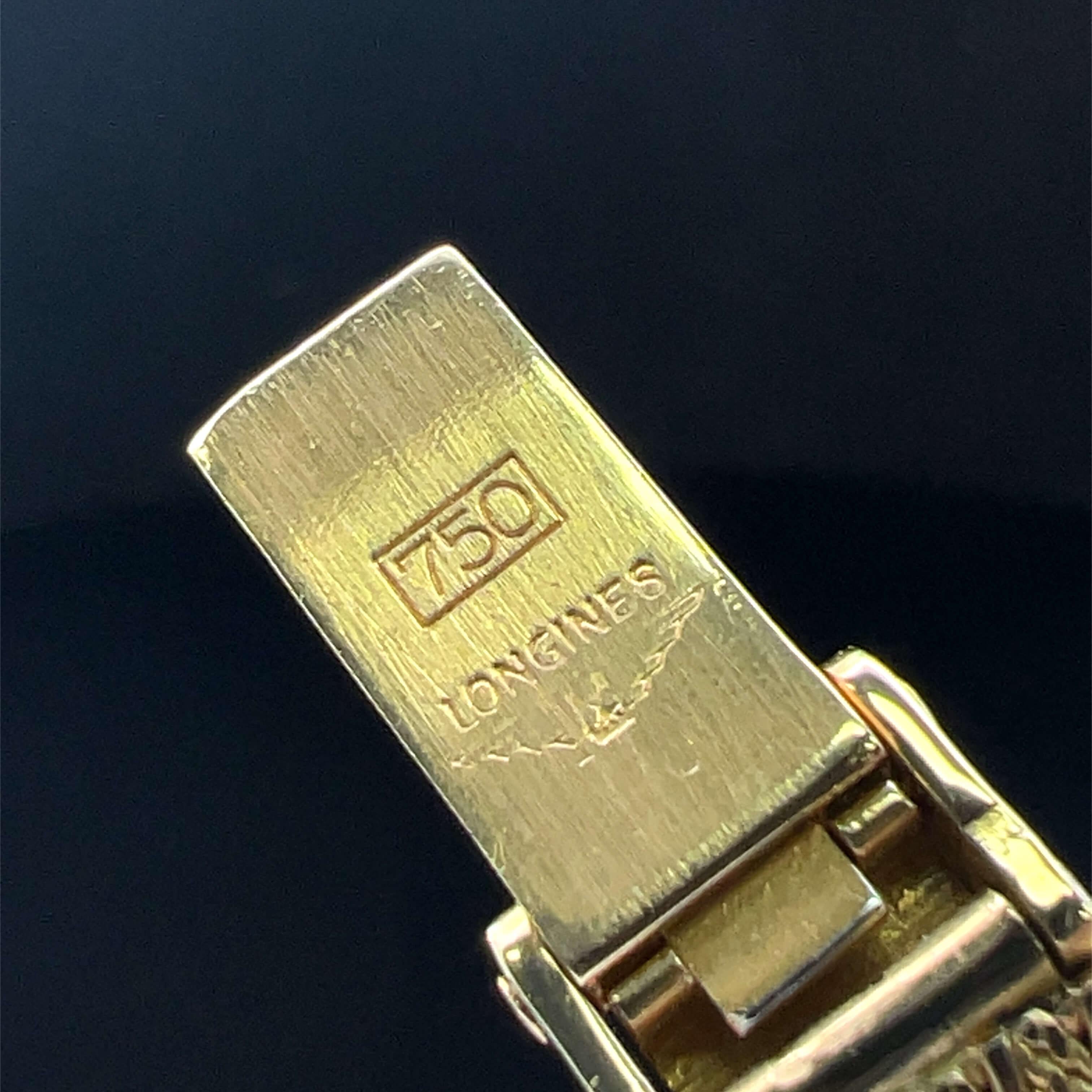 Longines 18k Yellow Gold Diamond Set Watch Circa 1988 For Sale 1