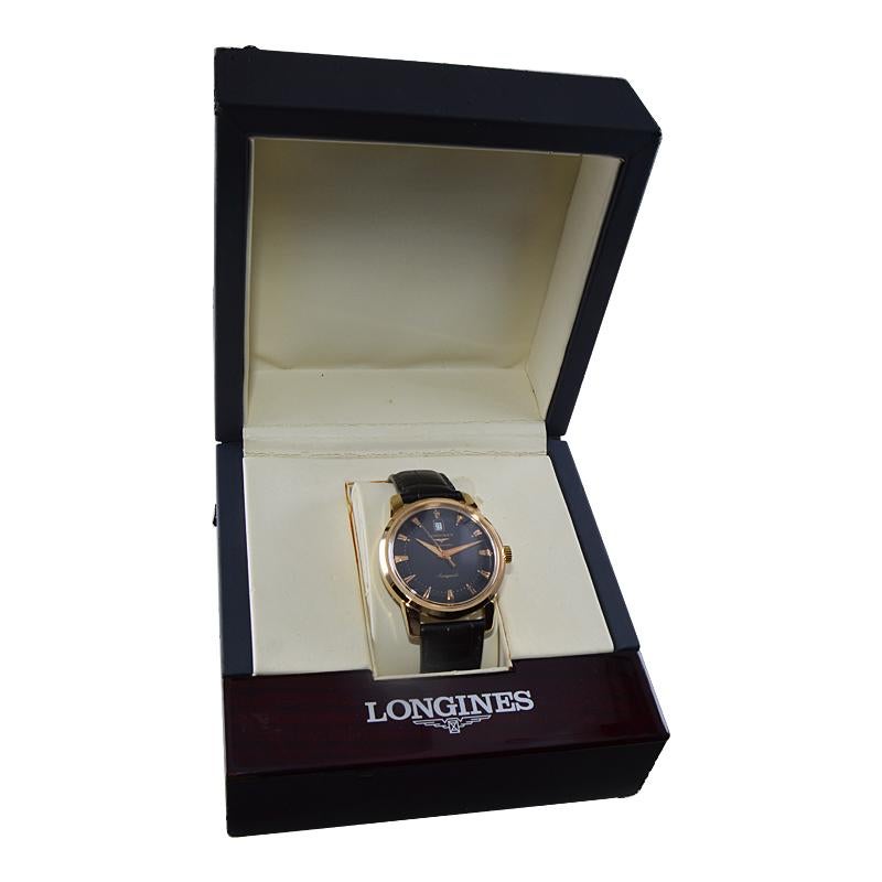 Longines 18kt Roségold Rennen Automatik Never getragen in Box im Angebot 8