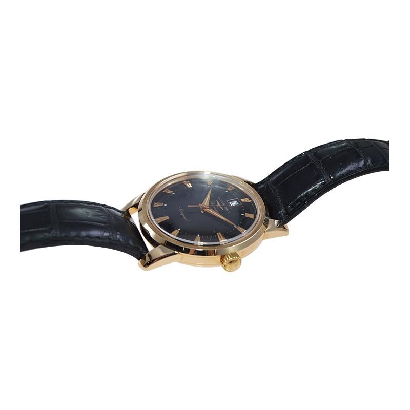 Longines 18kt Rose Gold Conquest Automatic Never Worn in Box In Excellent Condition In Long Beach, CA