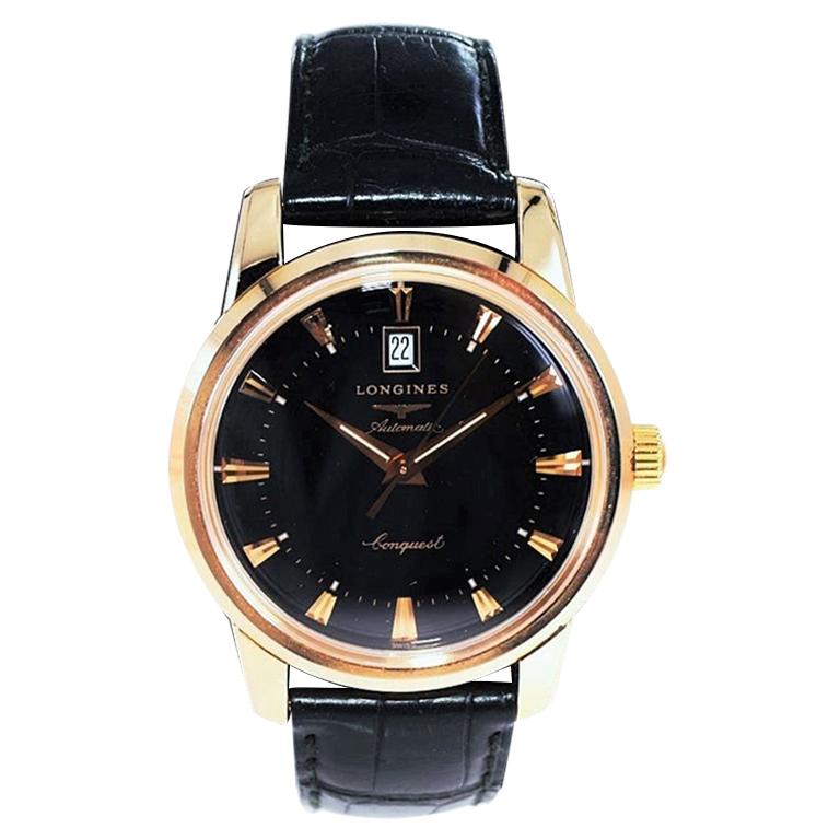 Longines 18kt Rose Gold Conquest Automatic Never Worn in Box For Sale