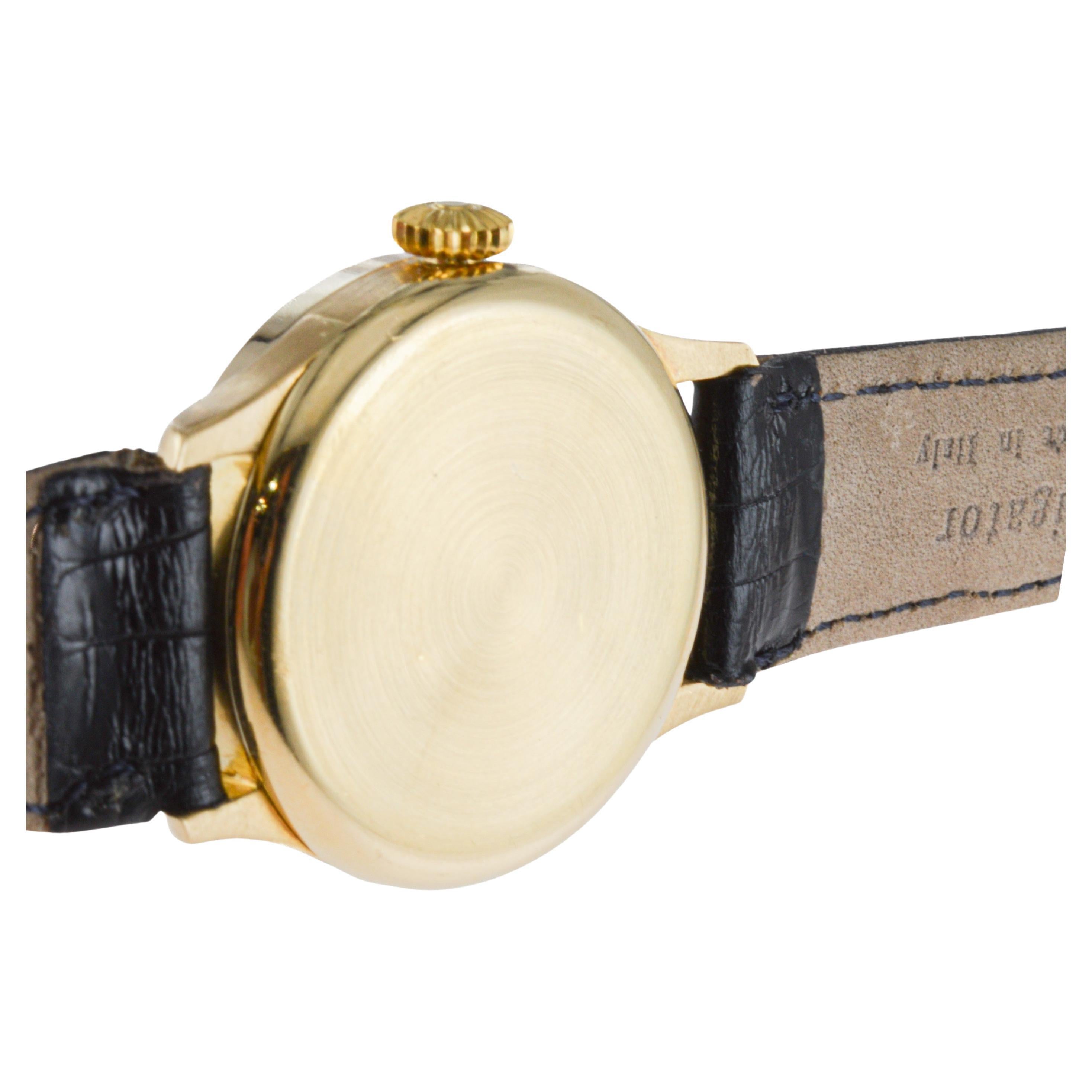 Longines 18Kt Solid Gold Art Deco Watch with Original Kiln Fired Dial from 1910 10