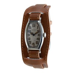 Longines 18 Karat White Gold Art Deco Watch from 1925 Handmade