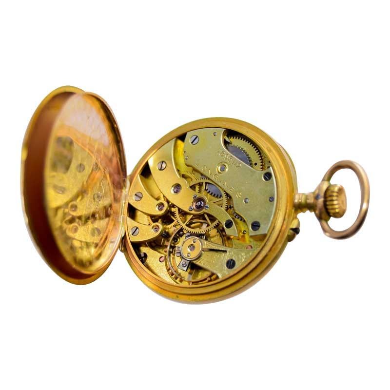 Longines 18kt. Yellow Gold Art Nouveau Style Presentation Watch Box and Papers For Sale 7