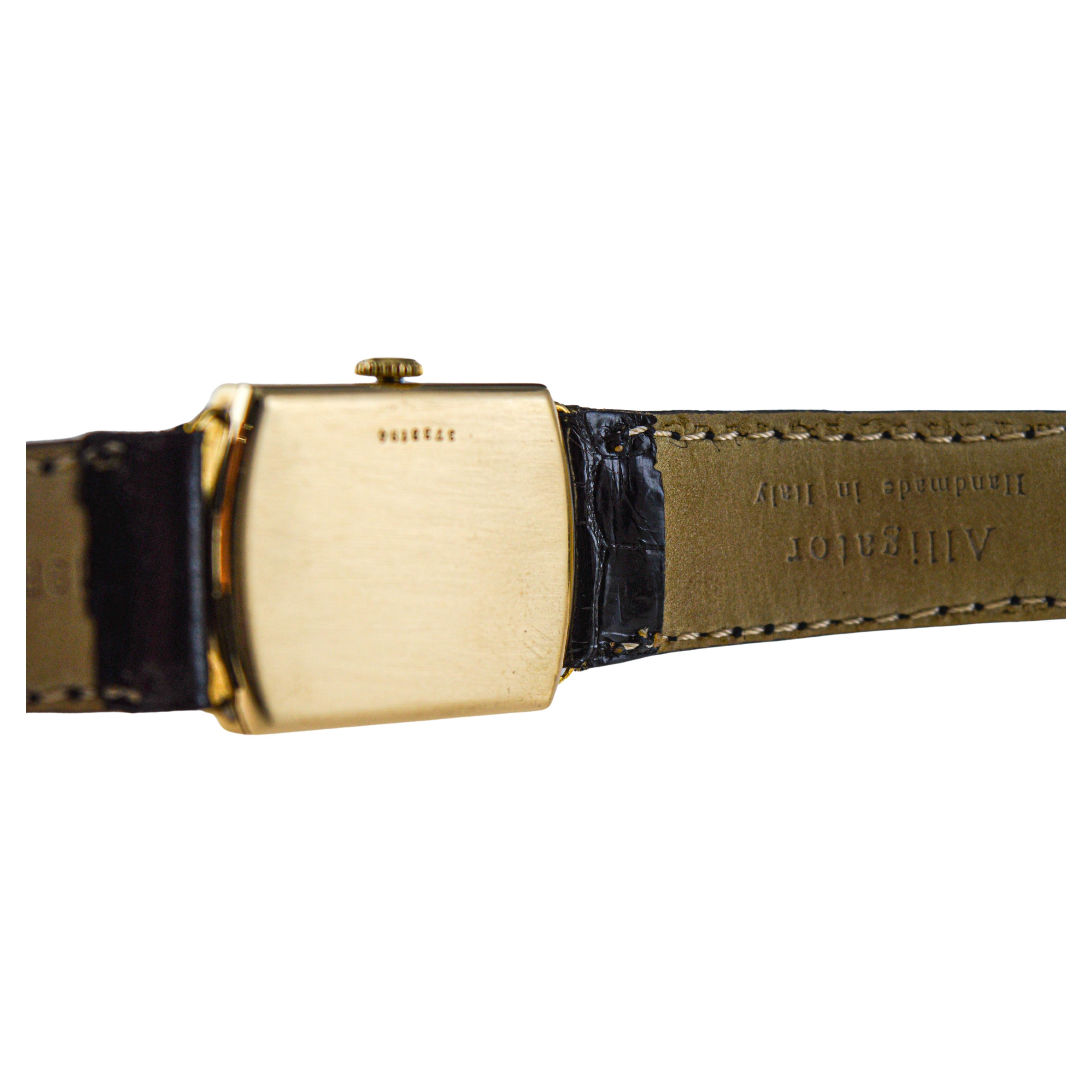 Longines 18 carats Montre-bracelet pour homme en or jaune, Hallmark français des années 1930 en vente 3