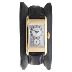 Longines 18Kt Yellow Gold Rare Drs. Model Art Deco Watch circa 1937