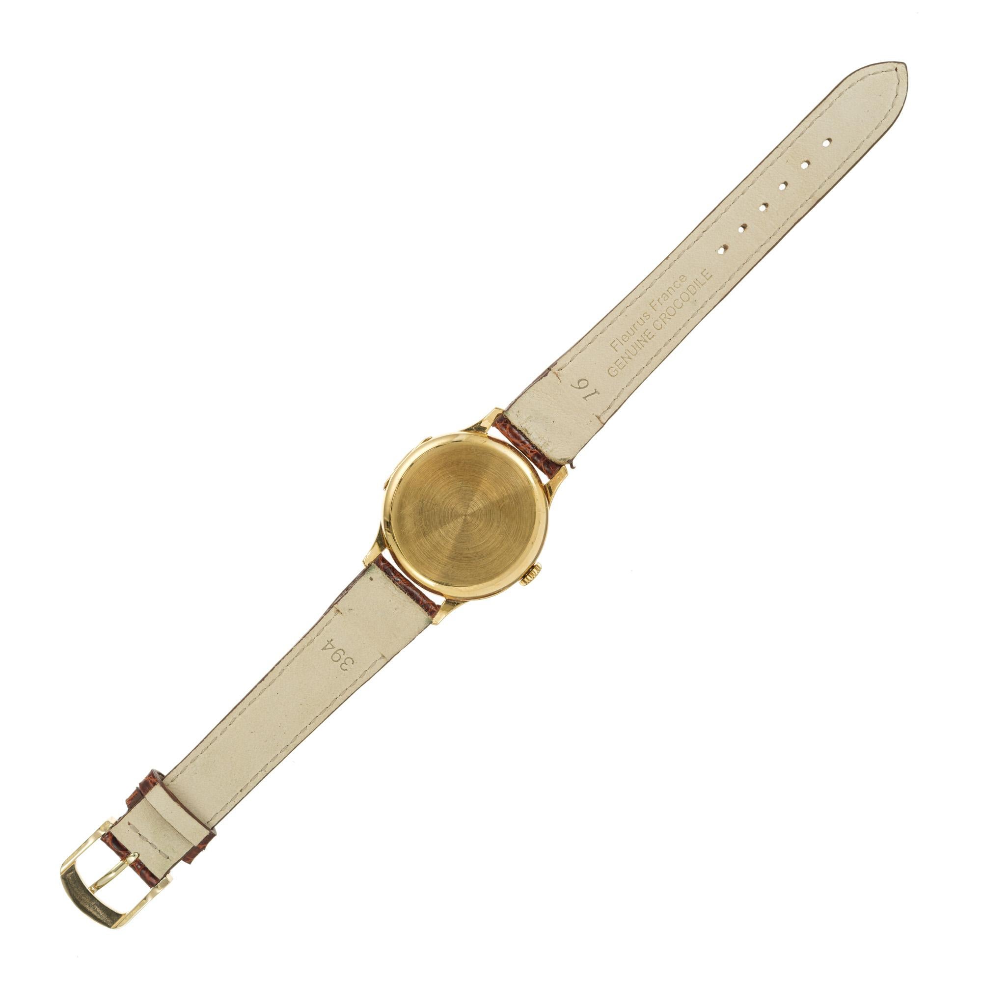 Longines 1933 Caliber 13.82 Calatrava Yellow Gold Wristwatch In Good Condition For Sale In Stamford, CT