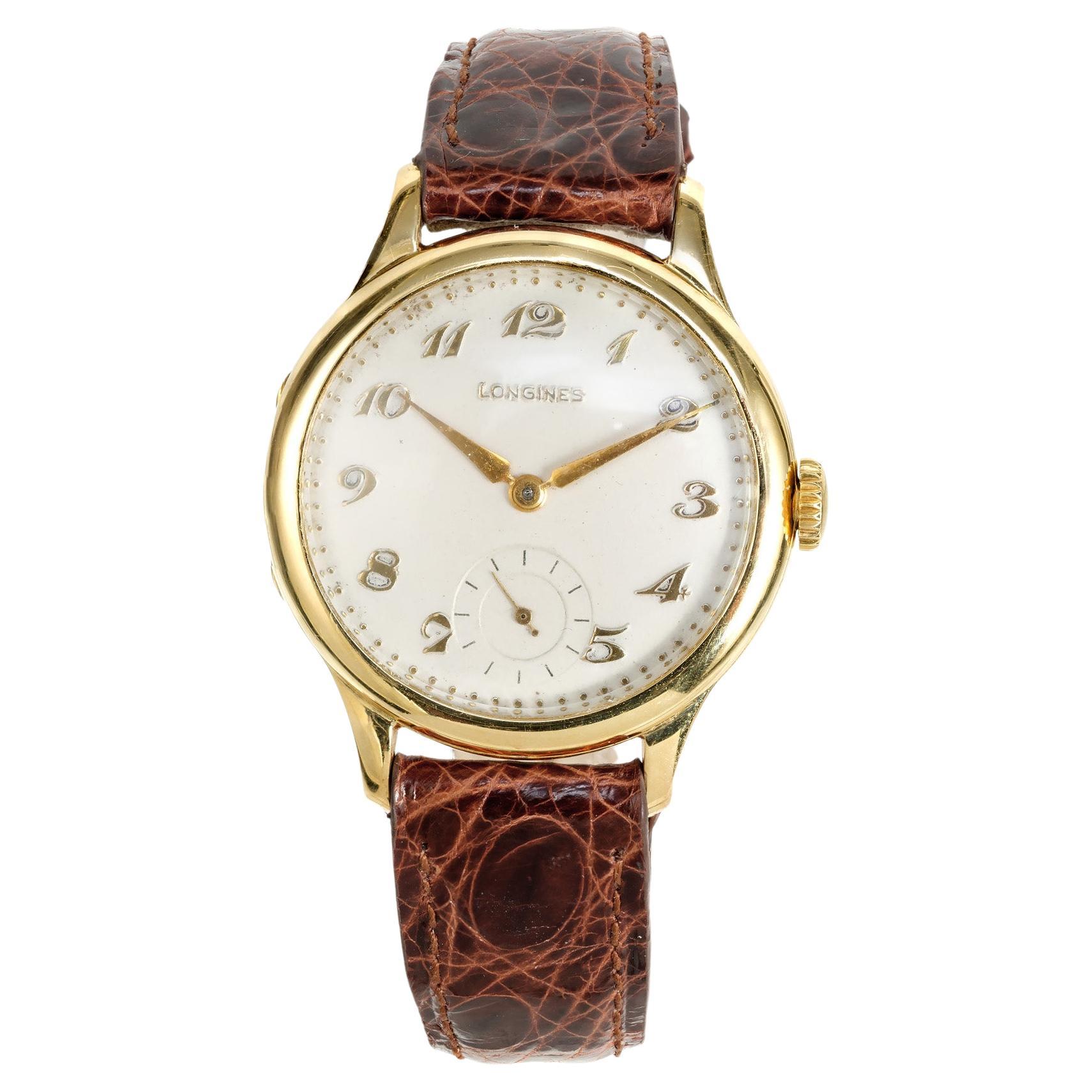 Longines 1933 Caliber 13.82 Calatrava Yellow Gold Wristwatch For Sale