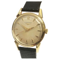 Vintage Longines 1950s Yellow Gold nearly unworn Mechanical Wrist Watch