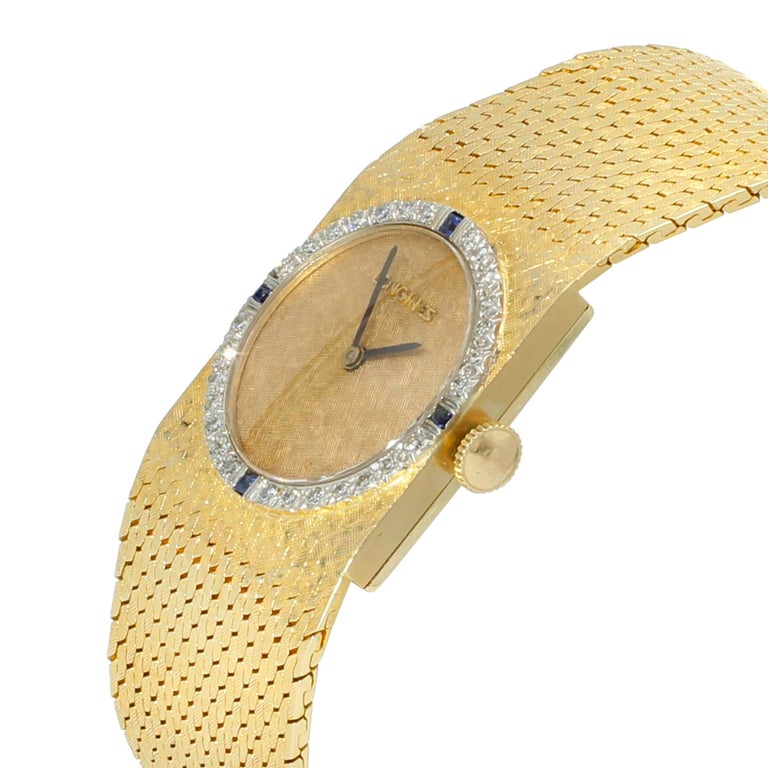 Longines 14 Karat Yellow Gold with Diamonds Manual Wind Ladies Watch