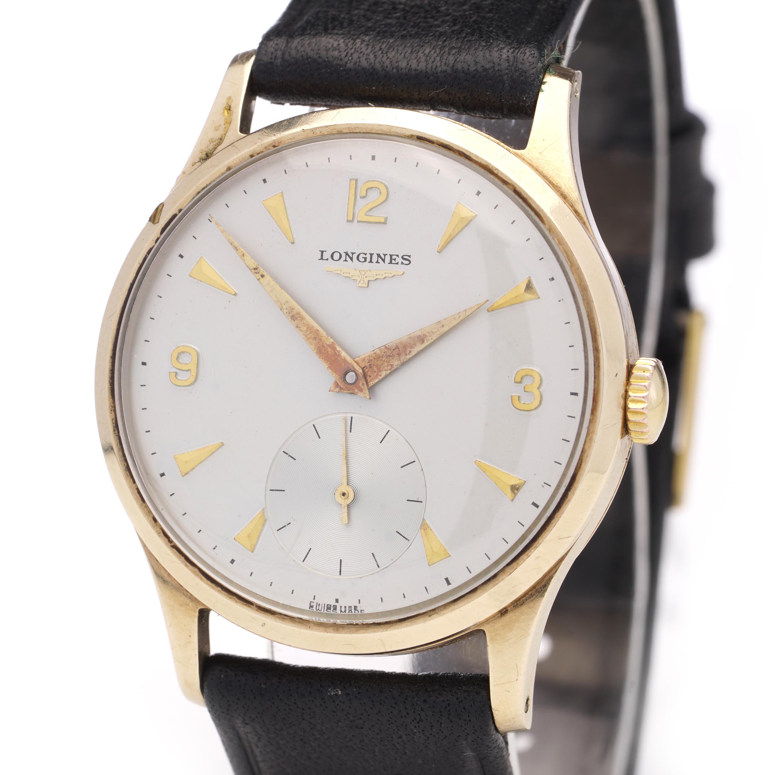 Longines 9kt. yellow gold men's manual winding wristwatch For Sale 2
