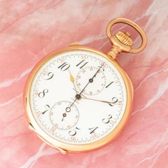 Longines. A Rare Gold Split Second Pocket Watch C1900