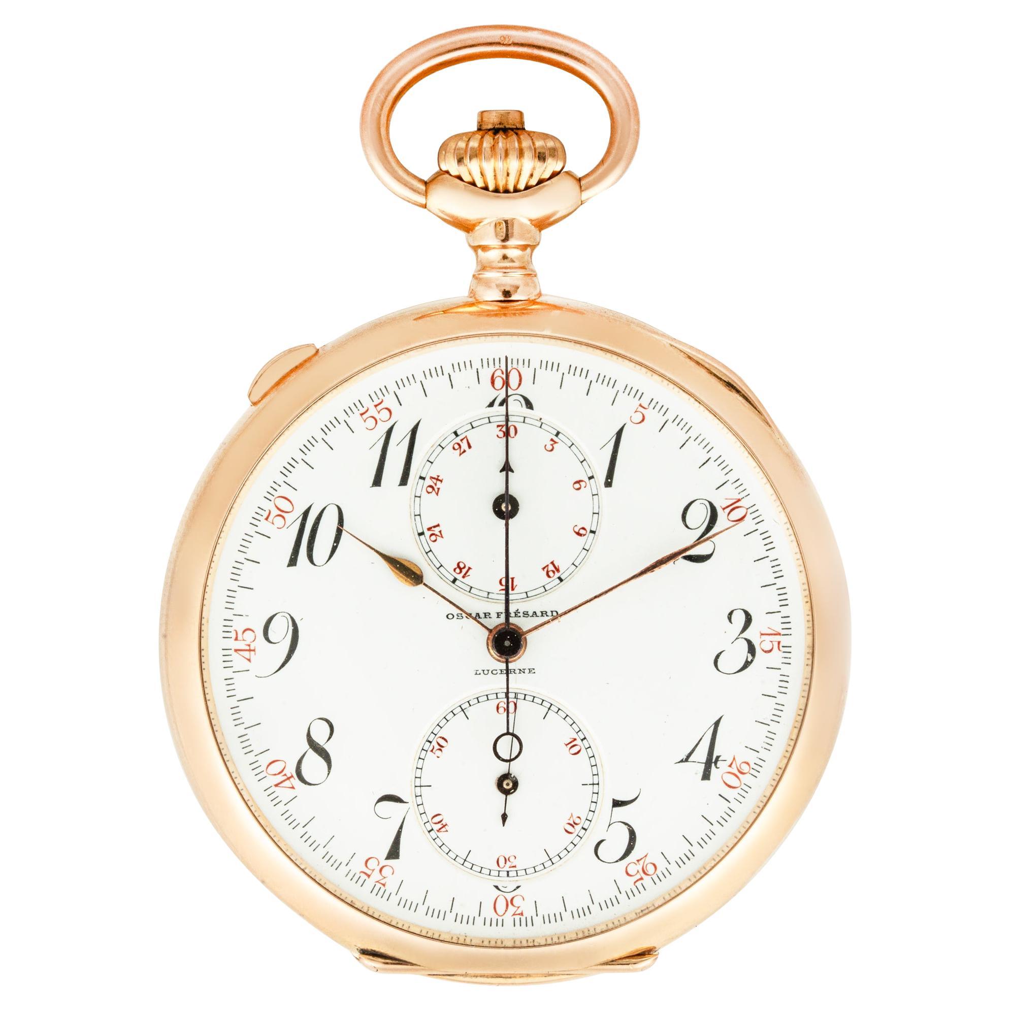 Longines. Un raro orologio da tasca Split Second in oro del 1900 in vendita