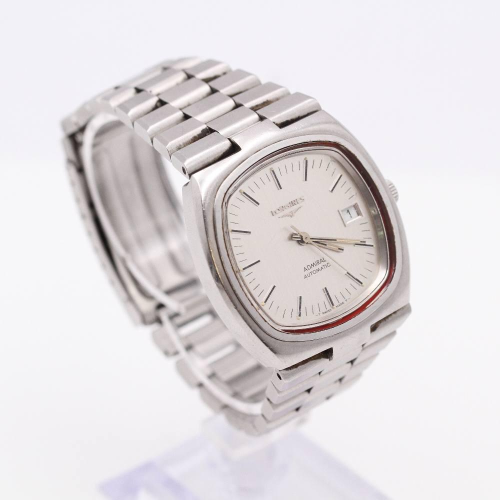 Montre LONGINES ADMIRAL AUTOMATIC Ref : E357708 MONTRE POUR HOMMES en BON état, boîtier en acier de 37 mm sans la couronne. Cristal en plexiglas (avec quelques marques). Bracelet en acier inoxydable de 20 cm avec boucle déployante. Mouvement