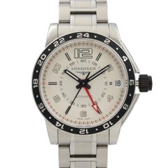 Longines Admiral GMT Steel Silver Arabic Dial Automatic Mens Watch L3.668.4.76.6