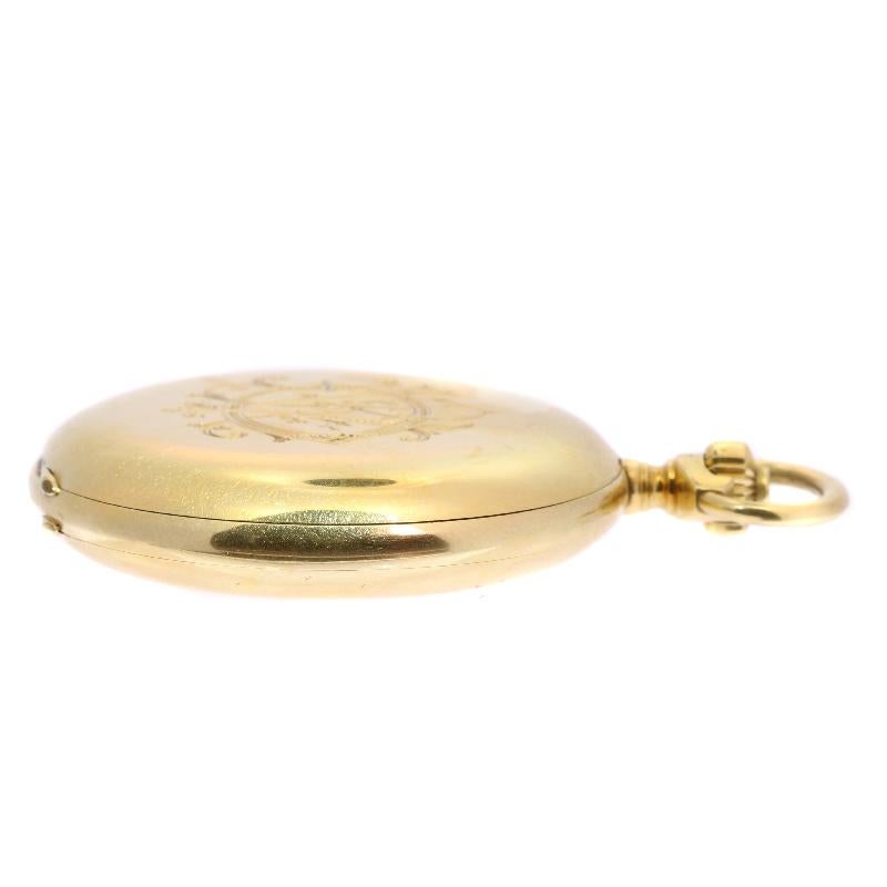 Art Nouveau Longines Antique 18 Karat Yellow Gold Chronometer Pocket Watch, circa 1900