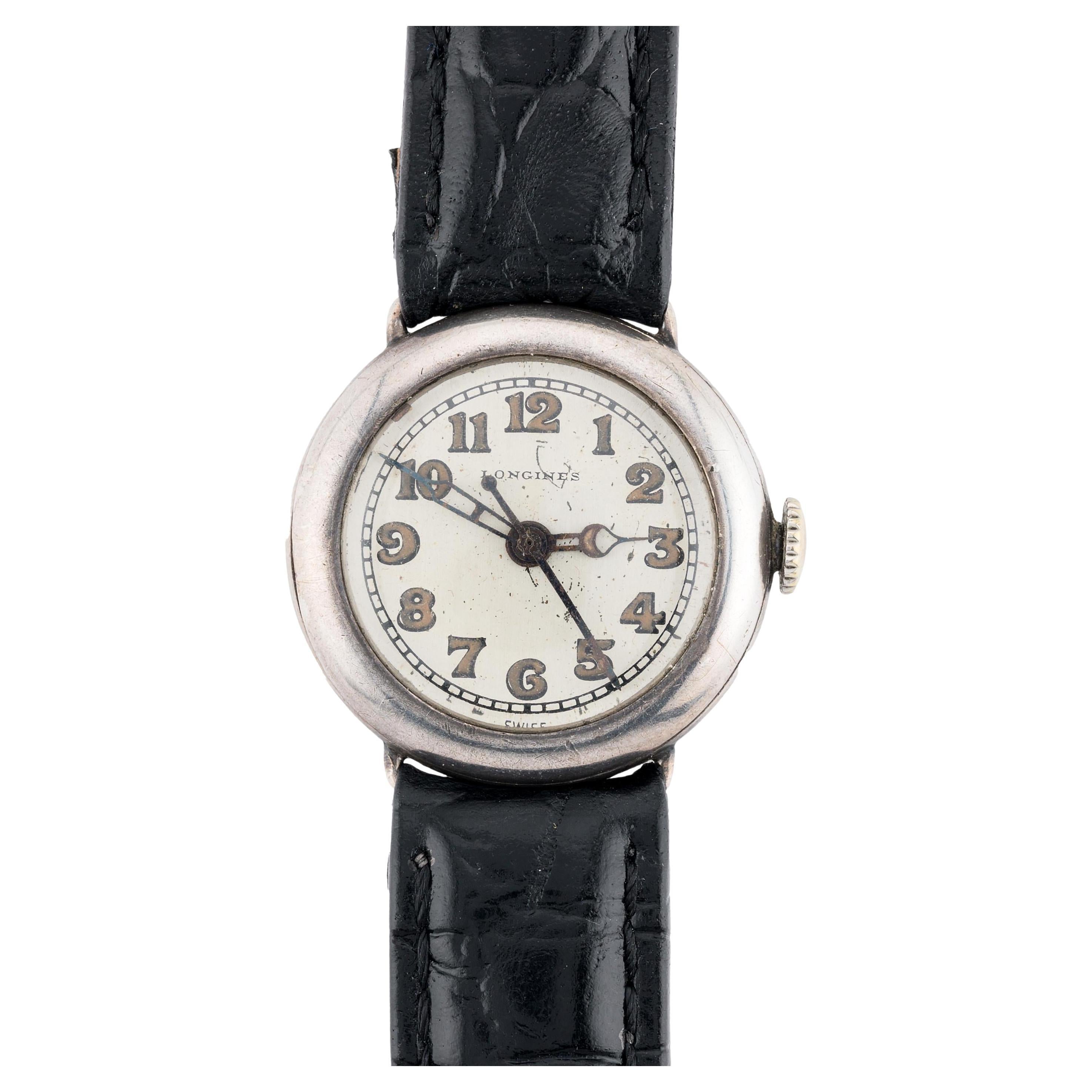 Longines Sweep Seconds Doctors Montre ancienne en argent sterling C.1925