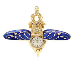 Longines Antique Watch Pendant scarab-form / insect Beetle