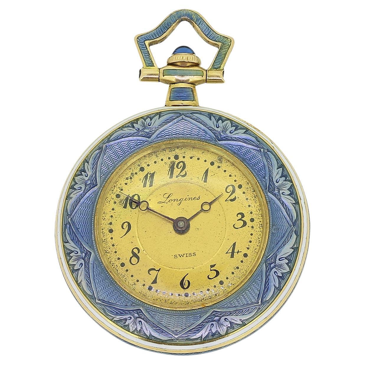 Longines Art Deco Enamelled Pocket Watch