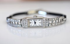 Longines Art Deco Ladies Platinum & Diamond Bracelet Watch ~3.5ct Circa 1920