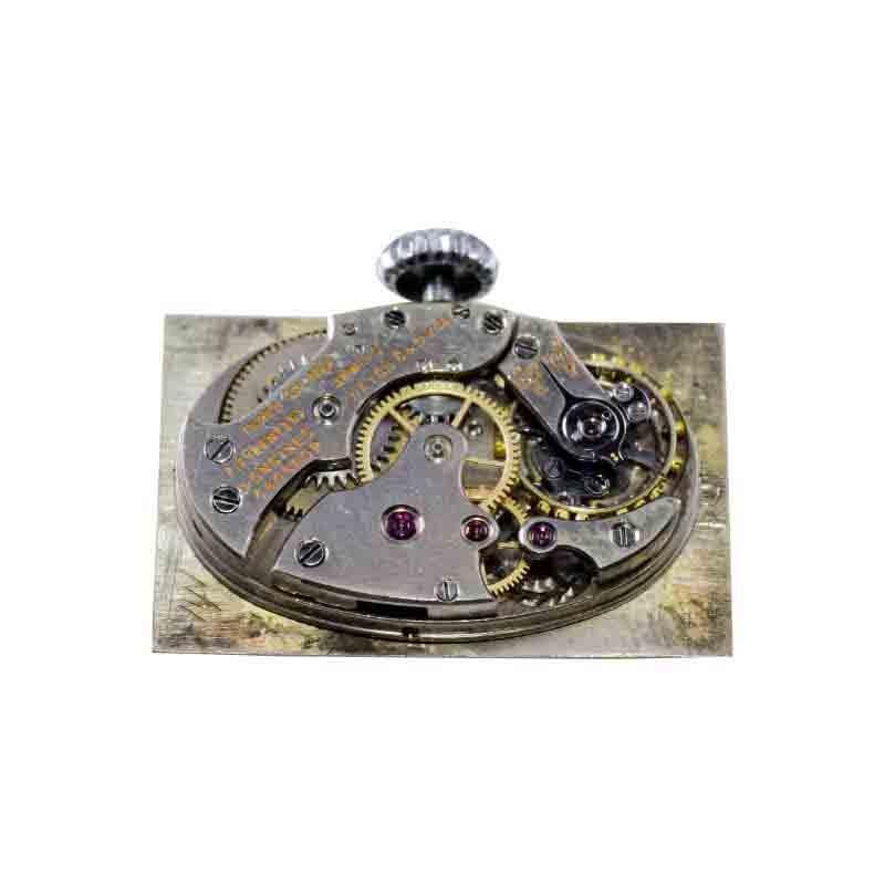 Longines Art Deco Tank Watch with Unique Hand Constructed Steel Case from 1928 For Sale 12