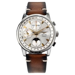 Longines Automatic Conquest Chronograph Moonphase Steel Heritage Wristwatch 