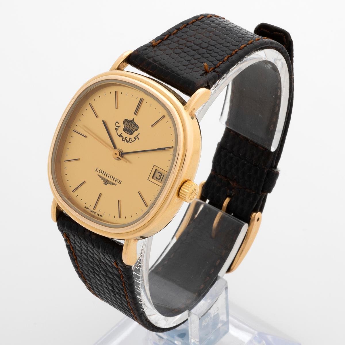 Women's or Men's Longines Automatic King Hussein of Jordon Wristwatch. 20 Micron Gold Plating..
