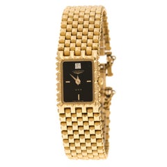 Longines Black Gold Plated Vintage QWR HT 1964-0961 Women's Wristwatch 16 mm
