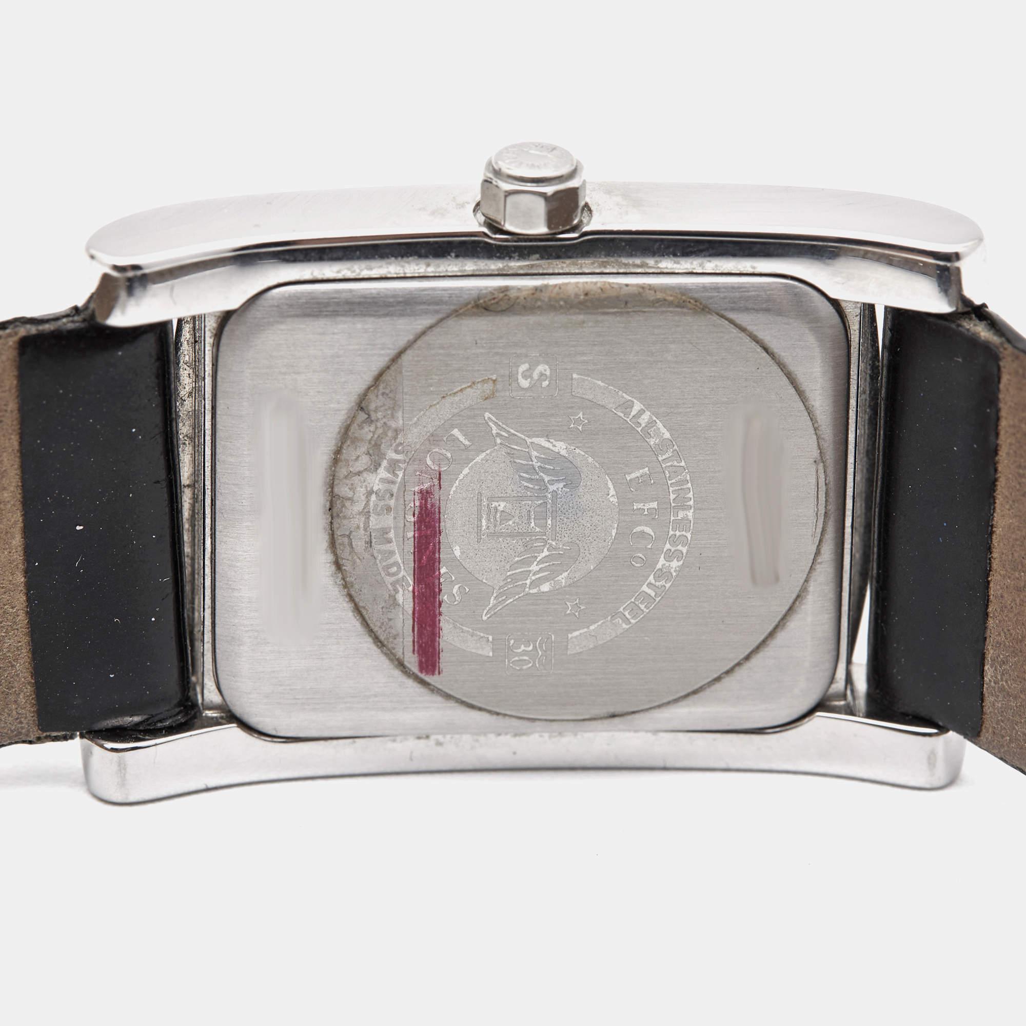 Uncut Longines Black Stainless Steel Diamond Leather Dolce Vita L5.502.0.51.2 Women's