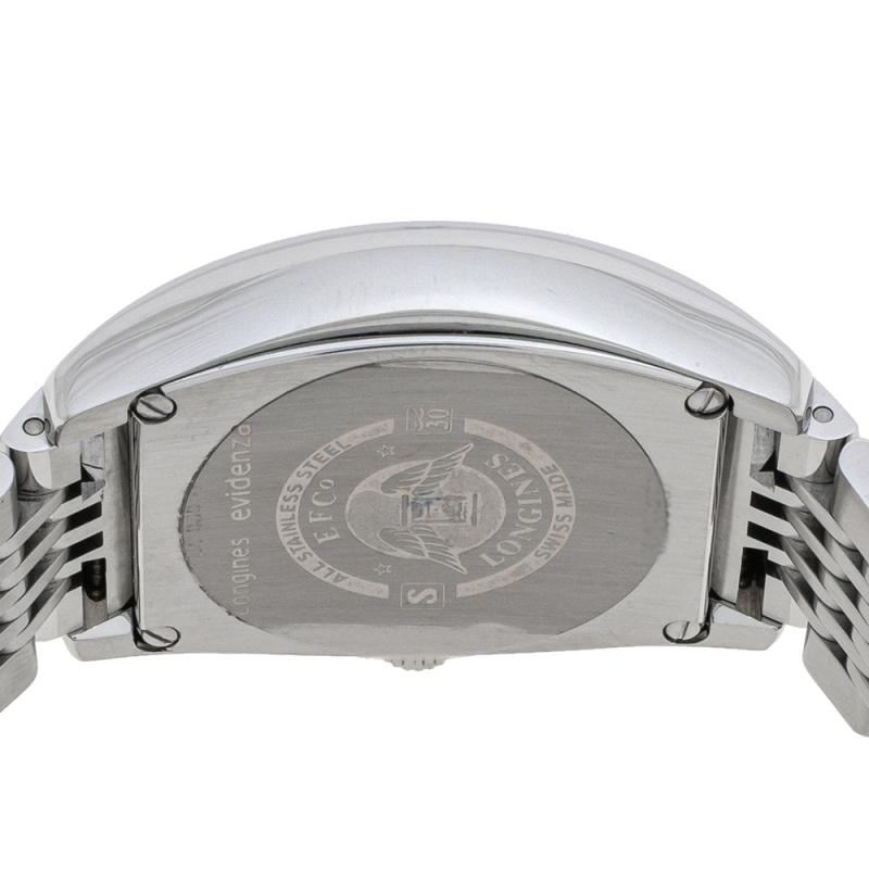 Longines Black Stainless Steel Evidenza L2.656.4.53.6 Men's Wristwatch 34 mm 1