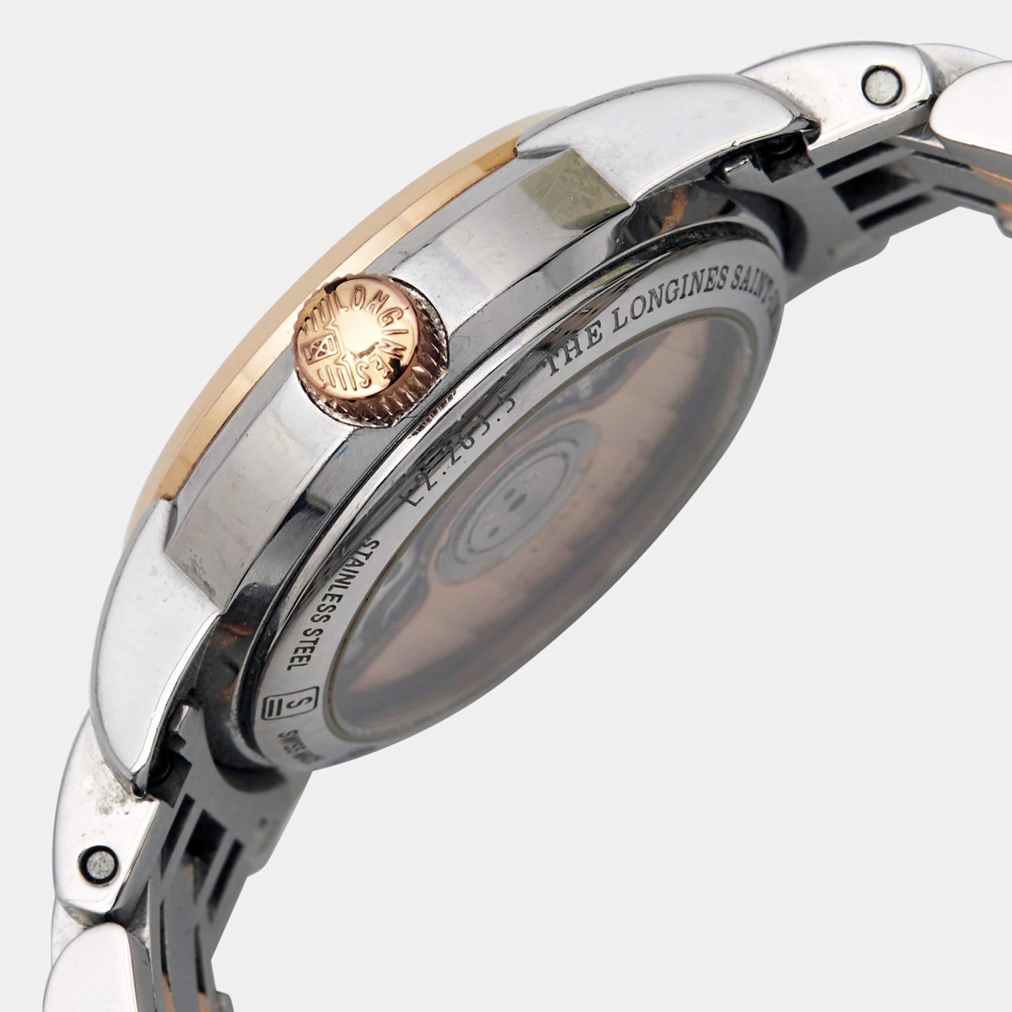 Longines Black Two Tone Stainless Steel The Saint-Imier Women's Wristwatch 26 mm In Good Condition In Dubai, Al Qouz 2
