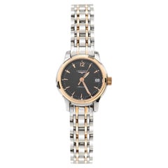 Longines Montre-bracelet pour femme The Saint-Imier en acier inoxydable bicolore noir 26 mm