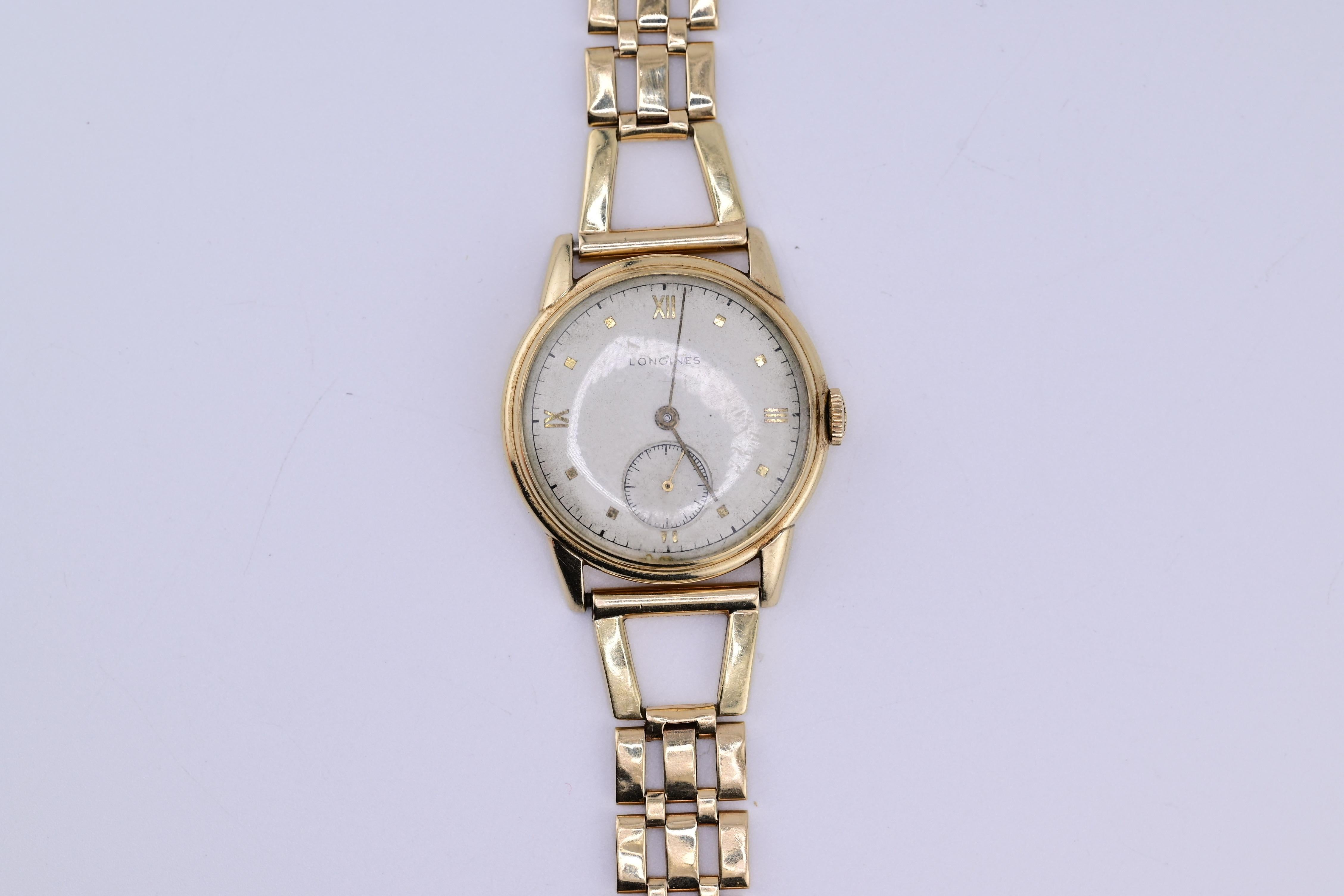 Women's LONGINES Calatrava Vintage Watch 1940s Made With 14K Yellow Gold