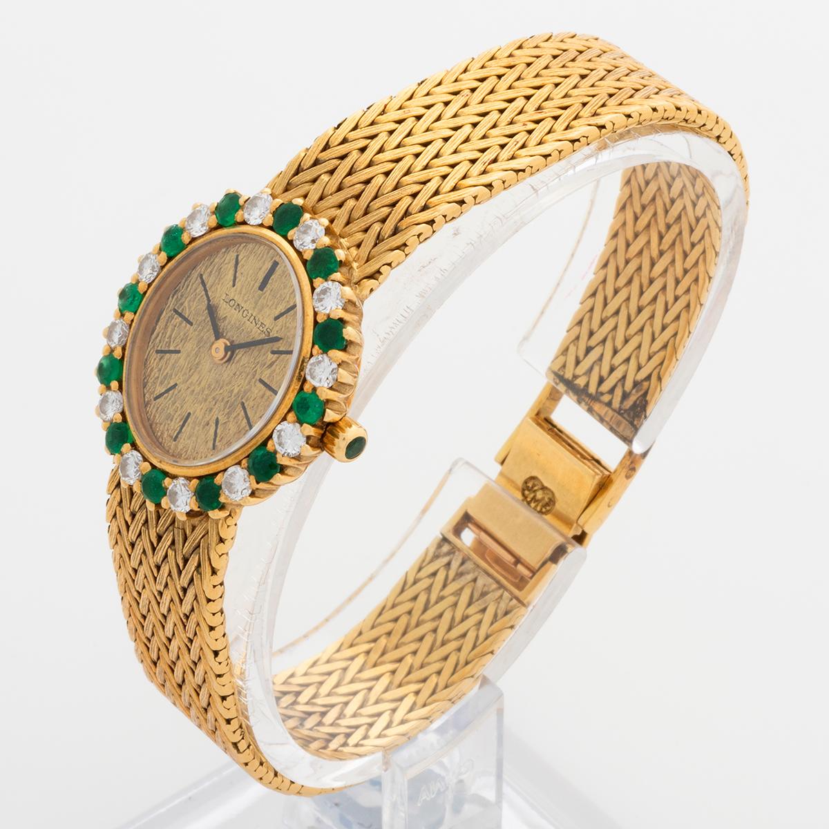 longines 18k gold watch with diamonds
