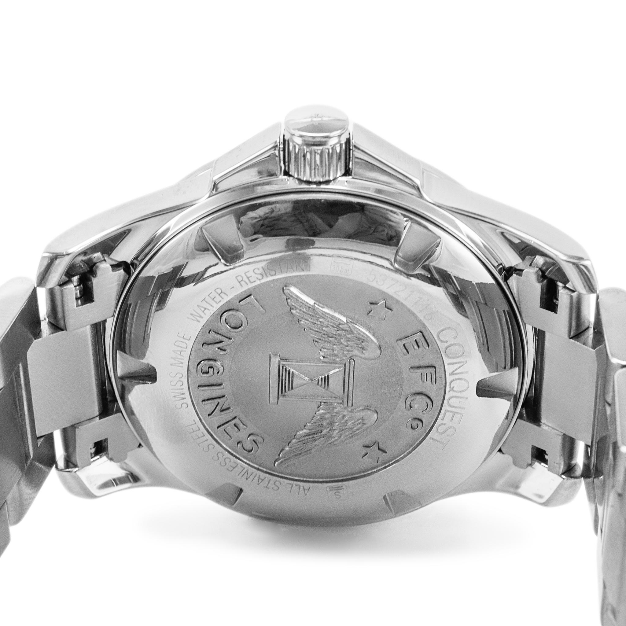 De los hombres Reloj Longines Conquest 41MM L3.759.4 Esfera azul 300M Cuarzo Acero inoxidable en venta
