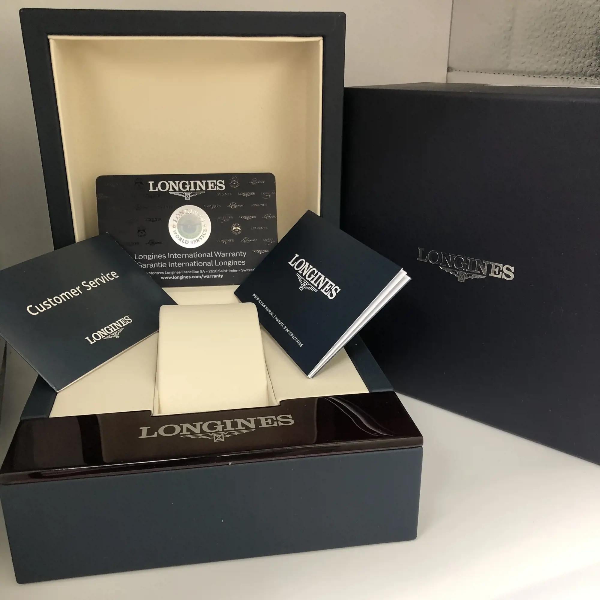 Brand New. Comes with the original box and papers.

* Free Domestic Shipping
* five-year manufacture warranty from Longines 
* 14-day money-back guarantee return. The buyer can authenticate the watch at any boutique or dealership within 14