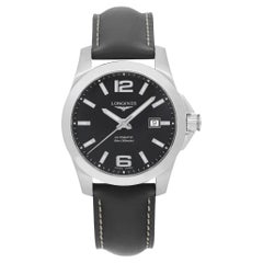 Used Longines Conquest Steel Black Dial Automatic Mens Watch L3.777.4.58.0