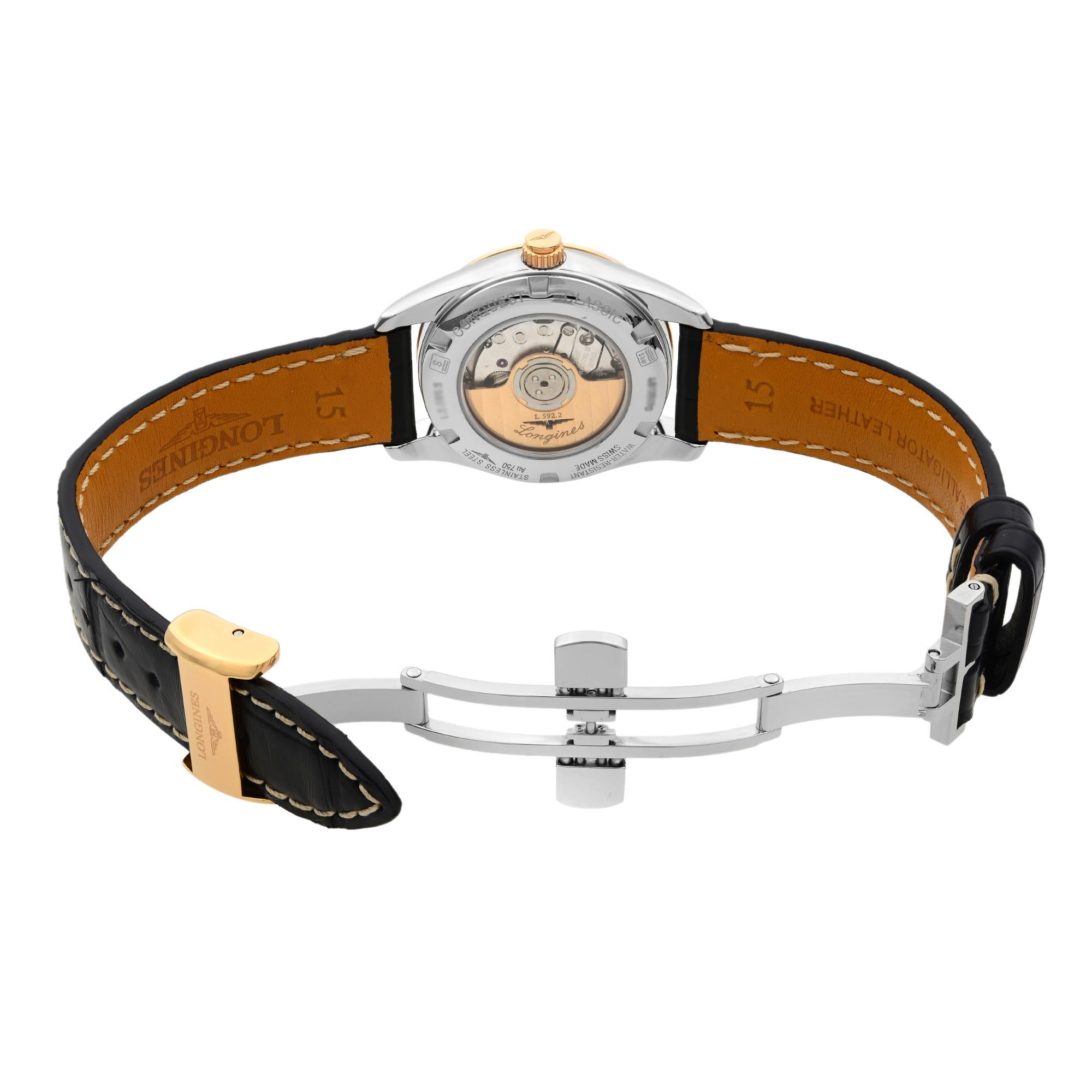 Longines Conquest Classic 18K Gold Diamond Black Dial Ladies Watch L2.285.5.57.3 1