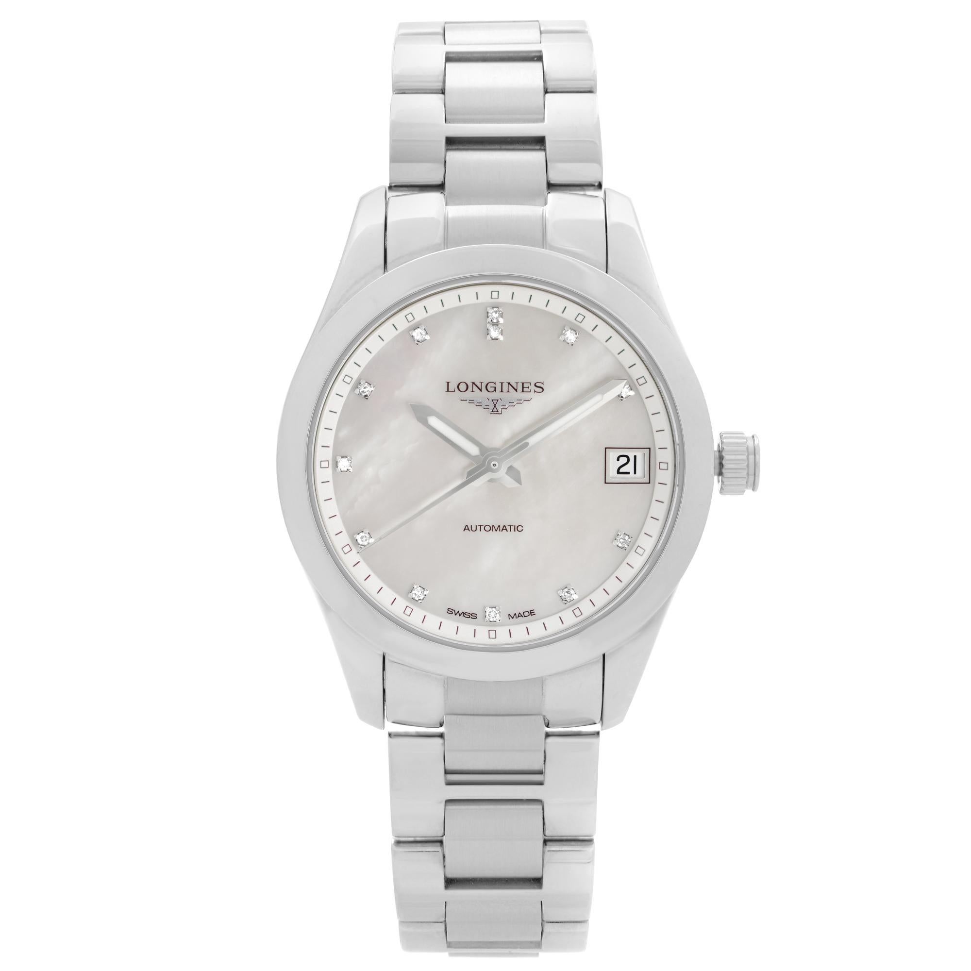 levering aan huis strijd Perceptueel Longines Conquest Classic Steel MOP Dial Automatic Ladies Watch L2.385.4.87.6 at 1stDibs levering aan huis strijd Perceptueel Longines Conquest Classic Steel MOP Dial Automatic Ladies Watch L2.385.4.87.6 at 1stDibs