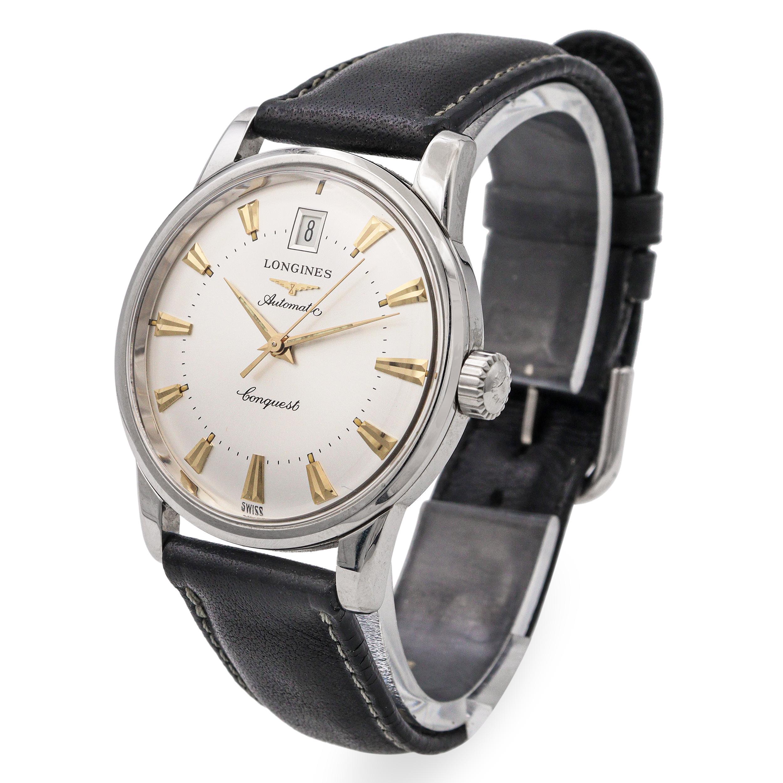 Longines Conquest Heritage Edelstahl Datum Automatik Herrenuhr Ref.L16114 im Zustand „Gut“ im Angebot in New York, NY
