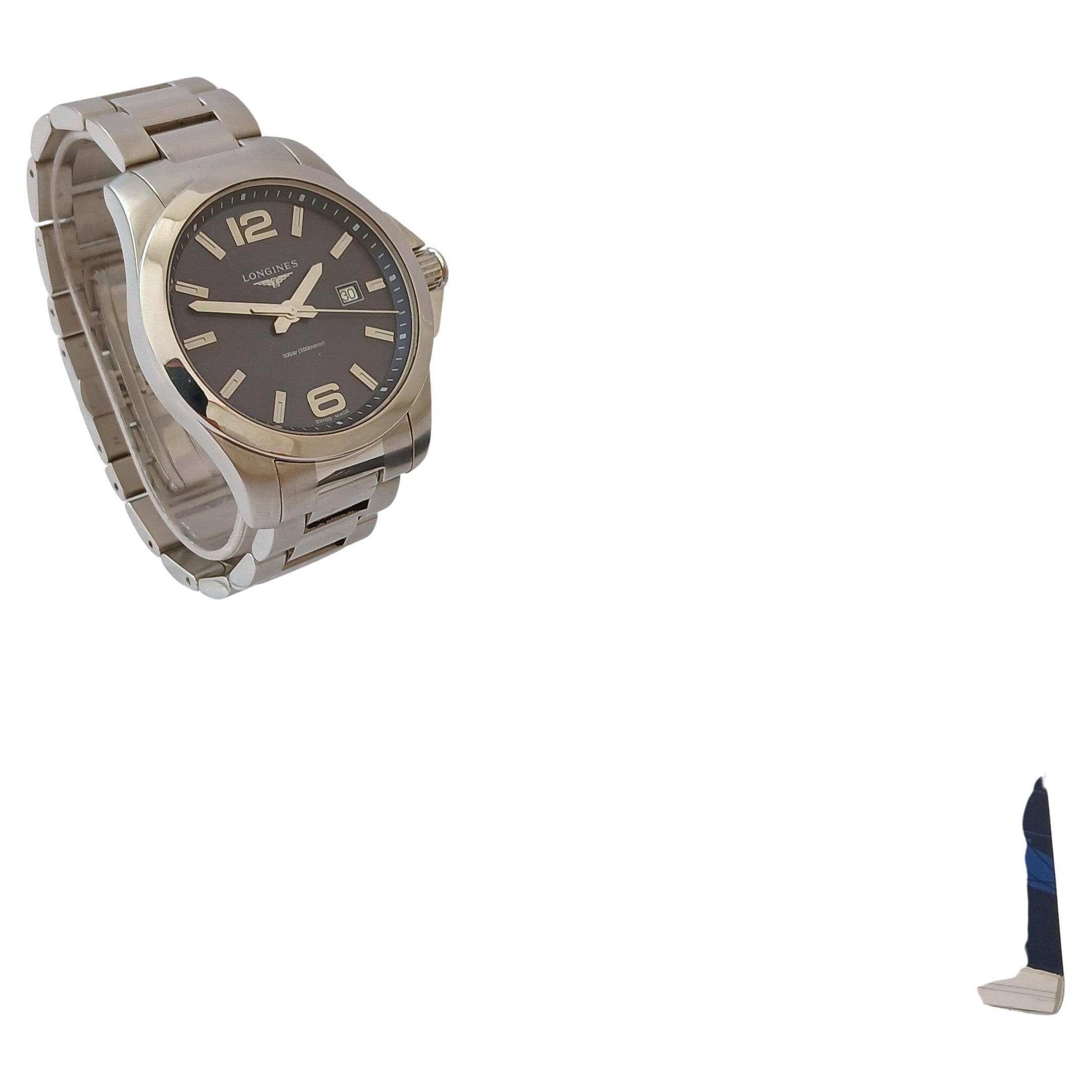 Reloj de caballero Longines Conquest L3.760.4 Esfera azul 43mm Acero