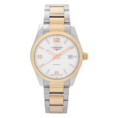 Longines Conquest - Montre automatique pour hommes en acier bicolore à cadran blanc L2.785.5.76.7