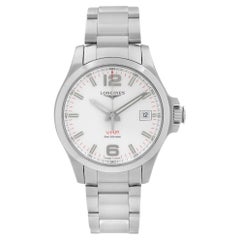 Longines Conquest V.H.P. 41mm Acciaio Quadrante Argento Orologio da Uomo al Quarzo L3.716.4.76.6