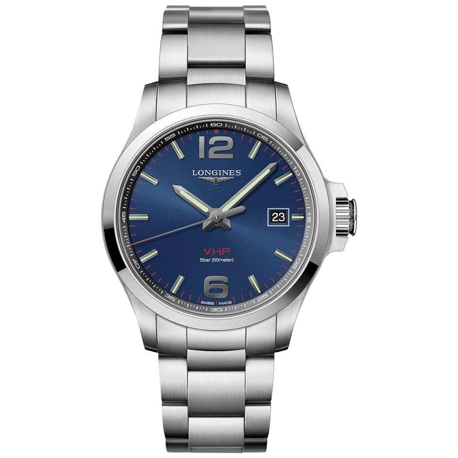 Longines Conquest V.H.P. Blue Dial Men's Watch 37264966 For Sale at 1stDibs
