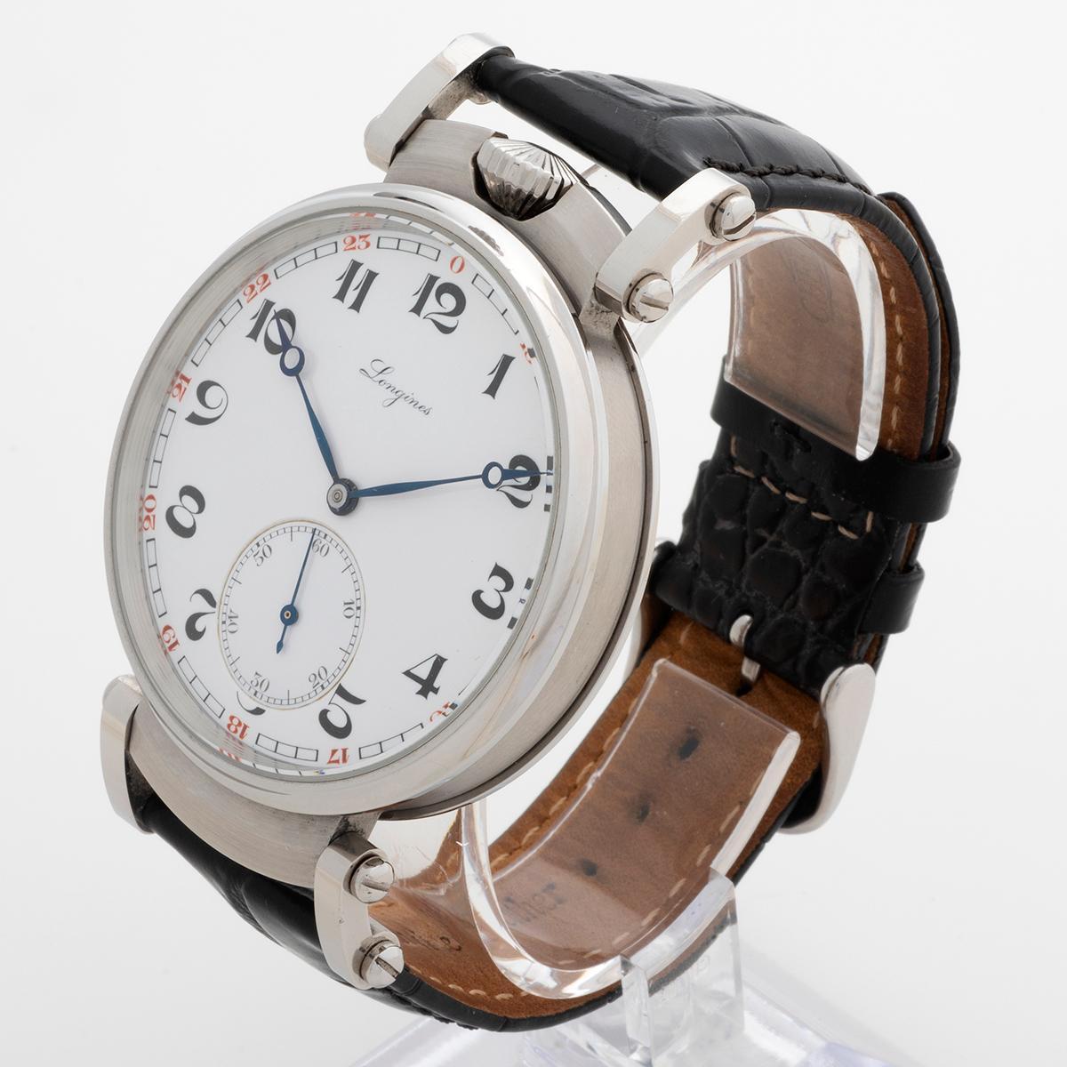 Longines Conversion Pocket Watch, Exhibition Caseback, Year 1990. In Excellent Condition For Sale In Canterbury, England