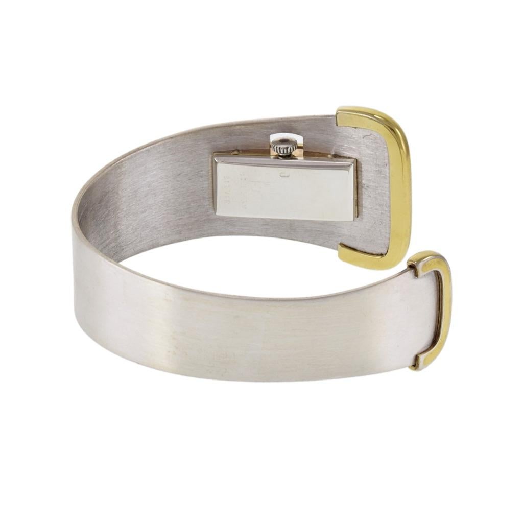 Montre manchette Longines Argent et Vermeil Unisexe en vente