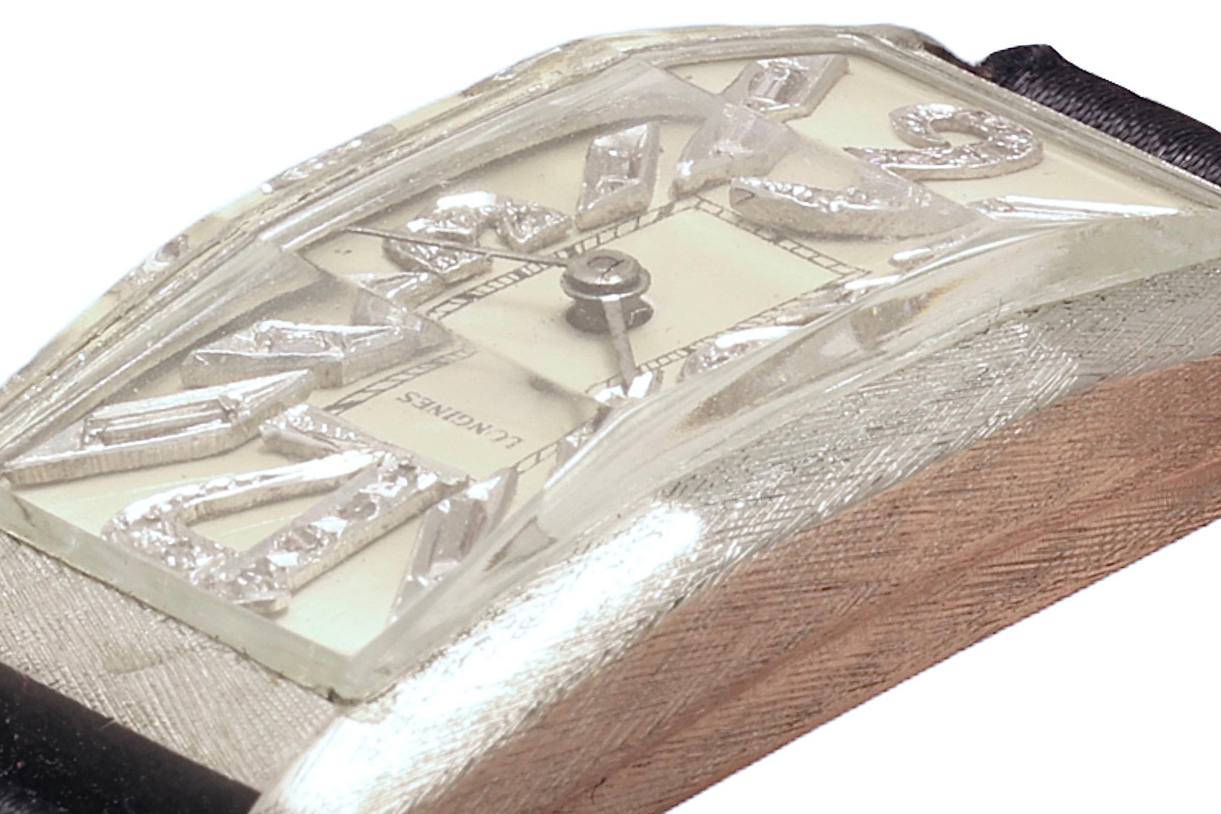 Art Deco Longines Curvex Platinum Cal. 9L Collectors Wrist Watch For Sale