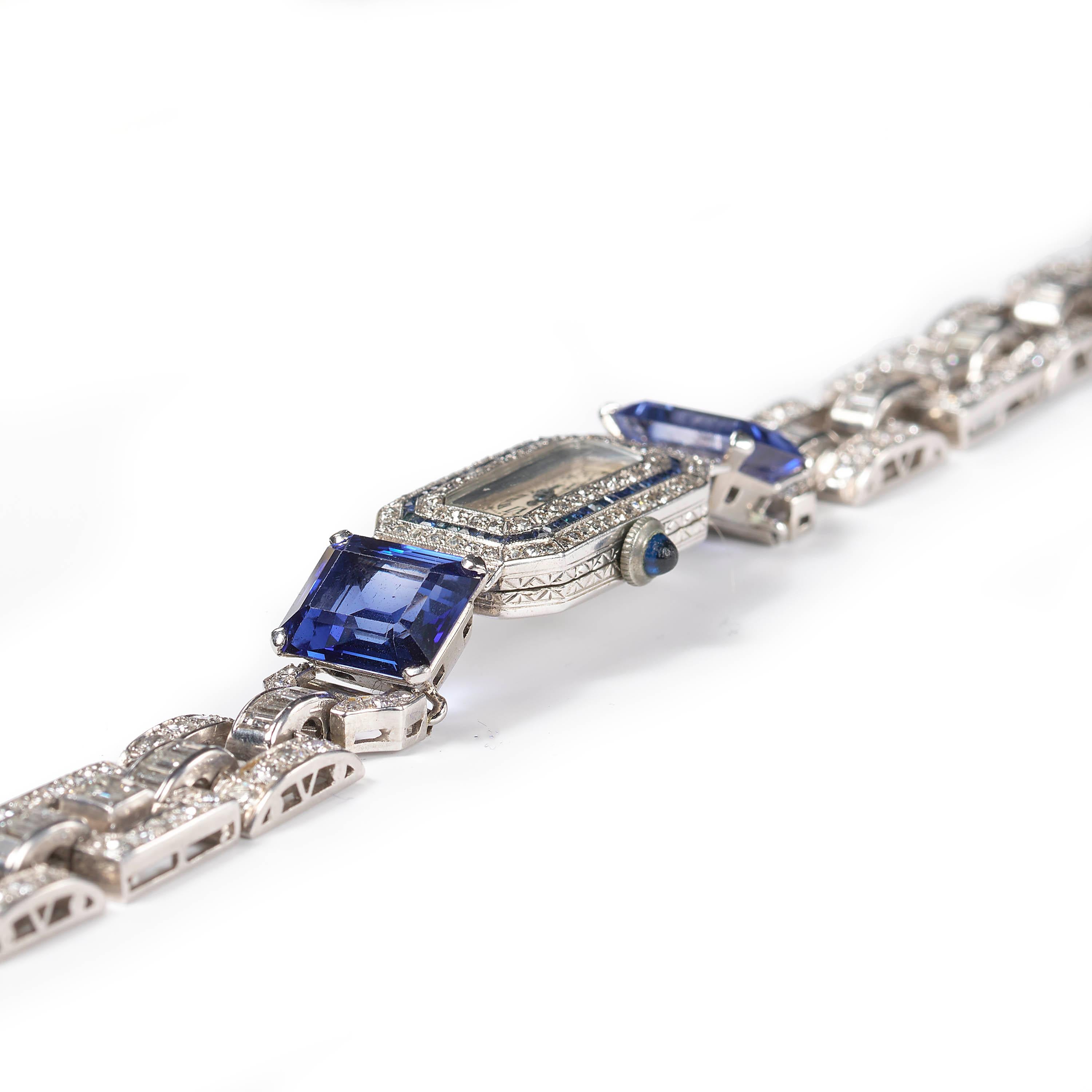 Longines Diamant-Cocktail-Armbanduhr, um 1950 (Brillantschliff) im Angebot