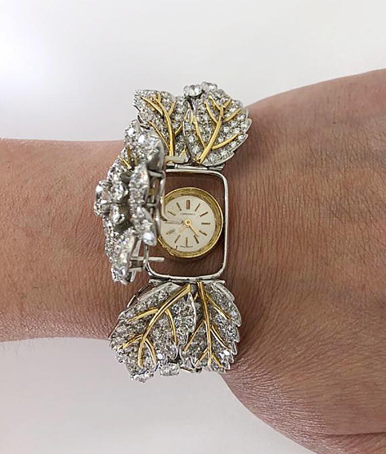 Longines Bracelet montre convertible à guirlandes de diamants Pour femmes en vente