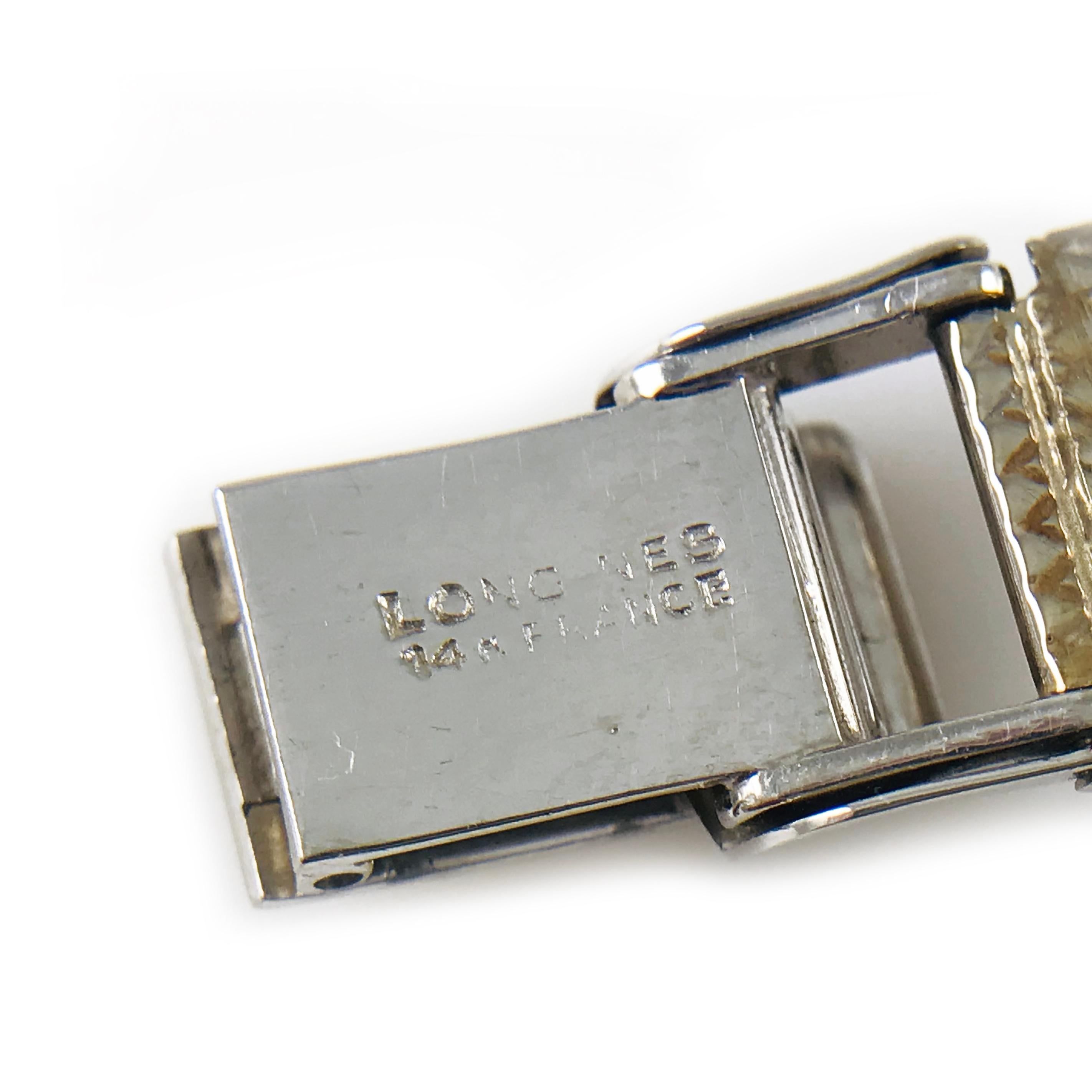 Montre-bracelet Longines en or blanc et diamants, pour femmes, 1955 Pour femmes en vente