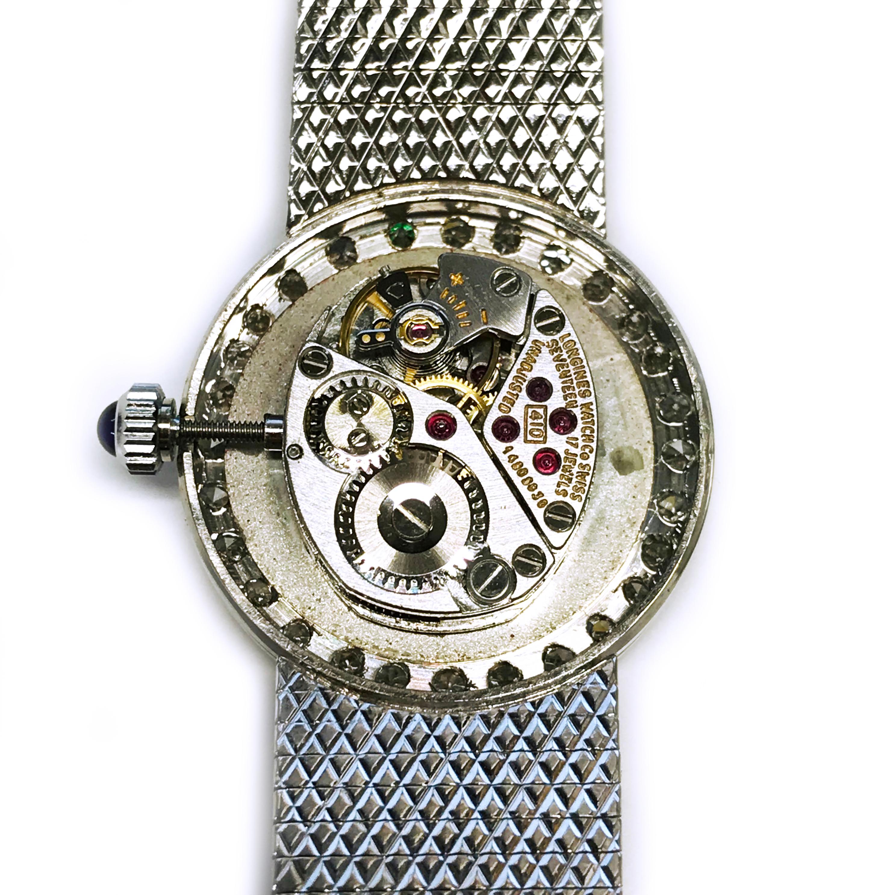 Longines Ladies White Gold Diamond Wristwatch, 1955 1